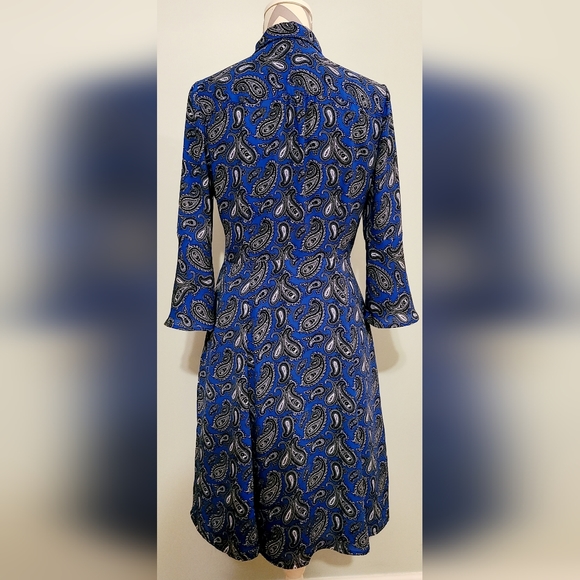 Beautiful Banana Republic Blue Paisley Shirt Dress size 4 - Picture 8 of 14